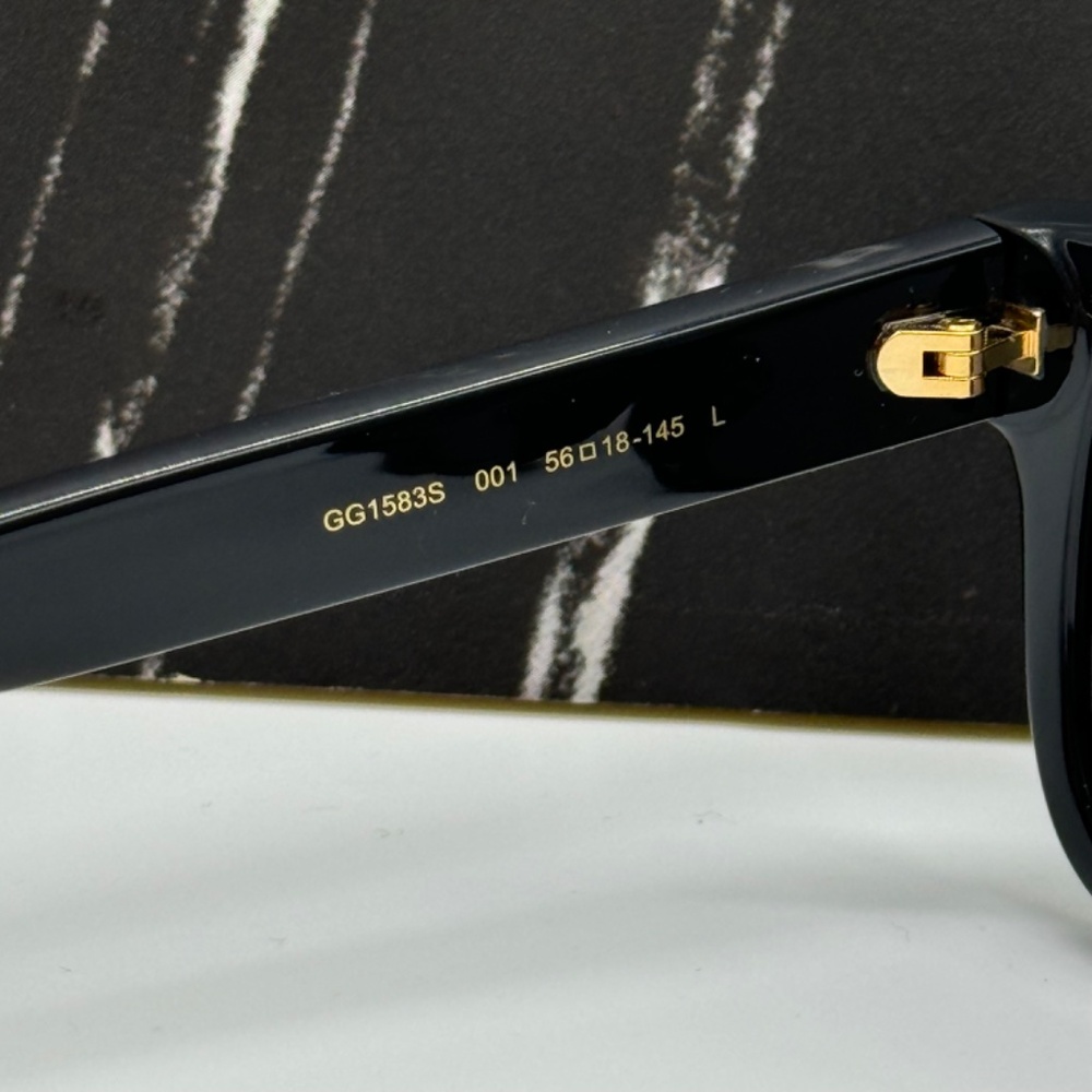 NEW GG1583S 001 GUCCI BLACK GREY SQUARE MEN GUCCI SUNGLASSES - Picture 8 of 11